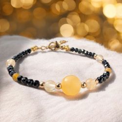 Bransoletka ochronna czarny turmalin i cytryn