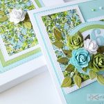 Kartka URODZINOWA błękitno-zielona - Kartka z okazji urodzin z różami