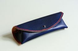 Skórzane etui na okulary niebieskie
