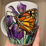 Porcelanowy kubek ręcznie malowany Motyle - Kubek Motyle