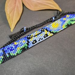 Bransoletka kotek w stylu Gwiażdzista Noc van Gogha