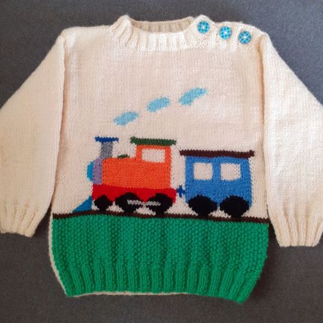 sweterek z pociągiem