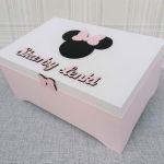 Pudełko na skarby XXL - Myszka Minnie - drewniany kuferek dla dziewczynki
