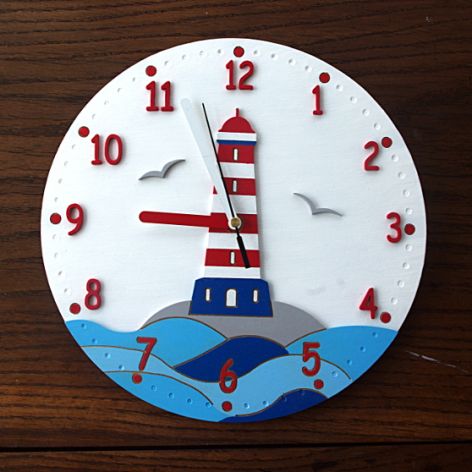 Zegar dla dziecka z latarnią morską