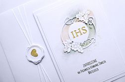 Zaproszenie komunijne delikatne handmade