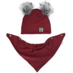 Komplet zimowy: czapka z apaszka "Bordo"