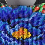 Komplet "Niebieski Mak" naszyjnik-czoker z frędzliami i bransoletka - Komplet "Niebieski Mak" naszyjnik-czoker z frędzliami i bransoletka