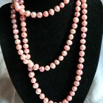 Perły natruralne, jasnoróżowy sznur pereł, naszyjnik - 