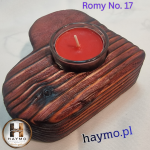 Świecznik drewniany świerk Shou Sugi Ban wiśnia, Romy No. 17 - 