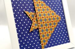 Obrazek origami ścienny / do postawienia Niebieska Ryba