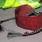 Bransoletka z koralików, kolor czerwony rubinowy - Bransoletka z koralików, kolor czerwony rubinowy