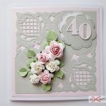 Kartka ROCZNICA ŚLUBU z cytatem - Szaro-różowa kartka na rocznicę ślubu