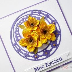 Kartka MOC ŻYCZEŃ z żółtymi kwiatami