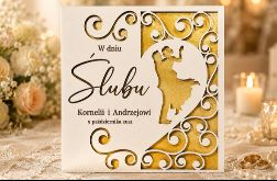 Pamiątka na ślub personalizowana młoda para serce