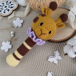 Grzechotka żyrafa, Prezent dla malucha, Gryzak dla noworodka - 