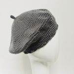 Klasyczny szary beret francuski z antenką - beret z antenką
