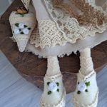 lniany beżowy anioł - 