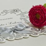 Zaproszenie na ślub z ornamentem kolor srebrny - 
