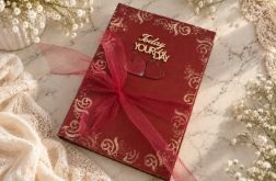 Czerwony pamiętnik handmade "Today Your Day” Wyjątkowy prezent pełen wspomnień