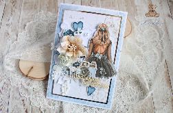 Kobieca kartka urodzinowa "ForeverBlue"GOTOWA