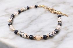 Bransoletka czarny turmalin kamień dalmatyńsk