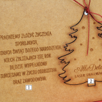 Życzenia świąteczne GWIAZDKA kartka drewniana - 
