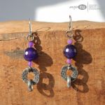 Ametyst kuliście - kolczyki z kołami