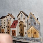 Wieszak drewniane domki Handmade  - 