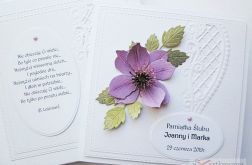 Kartka ŚLUBNA - fioletowy clematis
