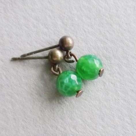 Zielone agaty. KOLCZYKI