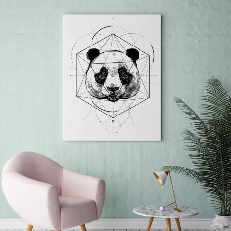 Plakat panda geometria 50x70 cm B2