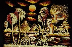 Obraz, 35x50cm, Beduinka, Piramidy, Płótno Faraońskie, Egipt, 100% oryginalny 27