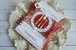 Przepiśnik - czerwony ze sztućcami