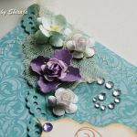 Kopertówka z okazji ślubu-'wrzosowo- turkusowo' - 