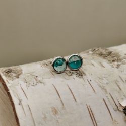 Turkusowa Głębia – Kolczyki Sztyfty