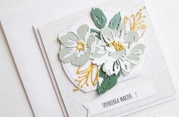 Kartka Uniwersalna - szaroniebieskie kwiaty