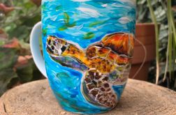 Kubek ręcznie malowany Żółw