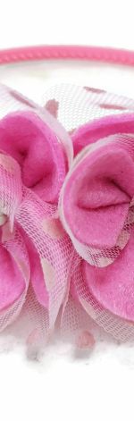 Różowa opaska z tiulem