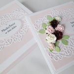 Kartka MŁODEJ PARZE z różami #1 - Różowo-biała kartka na ślub w pudełku