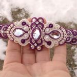 Komplet Ecru-Fioletowy & kryształy zamówienie dla Eli - 