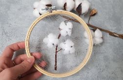 haft na tiulu: gałązka bawełny