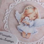 Kartka na Chrzest Święty dla dziewczynki aniołek - Kartka na Chrzest Święty dla dziewczynki aniołek