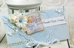 Pamiątka Chrztu św- baby blue