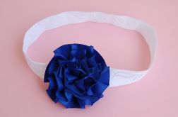 Opaska niemowlęca - "Biel z granatem"