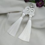 Ślub kolczyki kryształki boho chwosty frędzle - kolczyki do białej sukni