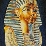 Obraz, 35x50cm,  Faraon Tutanchamon, Płótno Faraońskie, Egipt, 100% oryginalny 07 - 
