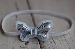 Opaska niemowlęca - Srebrny motylek