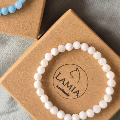 Bransoletka na gumce - Kamień księżycowy