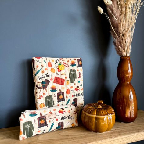 Otulacz na książki "Wieczór przy kominku"