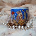 Ręcznie malowane kocie sny kubek 480 ml. - ręcznie malowane